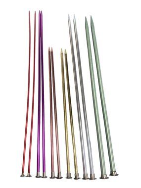 Set Aluminum Knitting Needles Sizes 2, 6, 7, 8, 10, 11